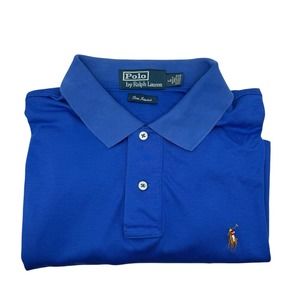 Polo Ralph‎ Lauren Polo Shirt Mens Large Blue Pima Interlock Casual Preppy Pony